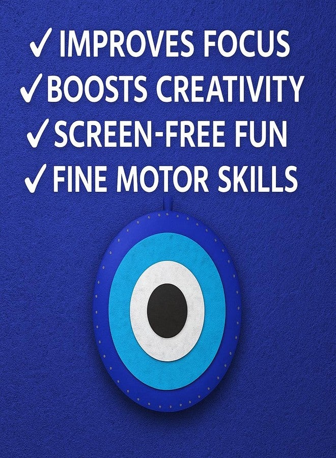 iCraft DIY Felt Keychain Kit for Kids - Easy Sew Plush Craft for Fine Motor Skills & Parent-Child Fun - Ages 6-12 (Evil Eye) - Image 5